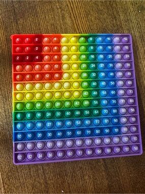 Rainbow Numbered Pop It math helper tools. Subtract, add, multiply and divide